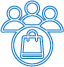 Group icon with shopping bag symbol.