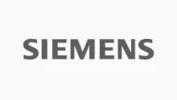 Siemens company logo in gray color