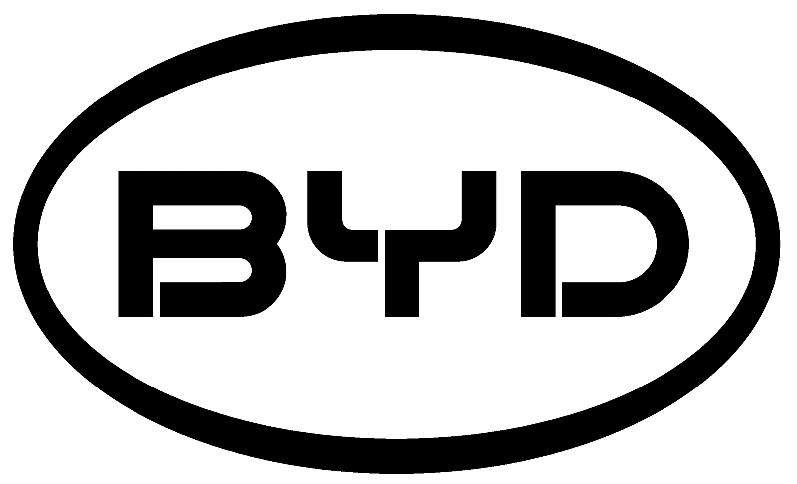BYD logo in black oval