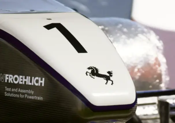 Race car number one with horse logo