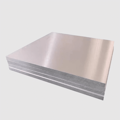 Aluminum alloy sheet on white background